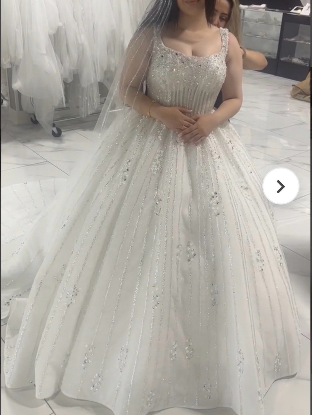 Beaded Ball Gown Wedding Dress in Ivory